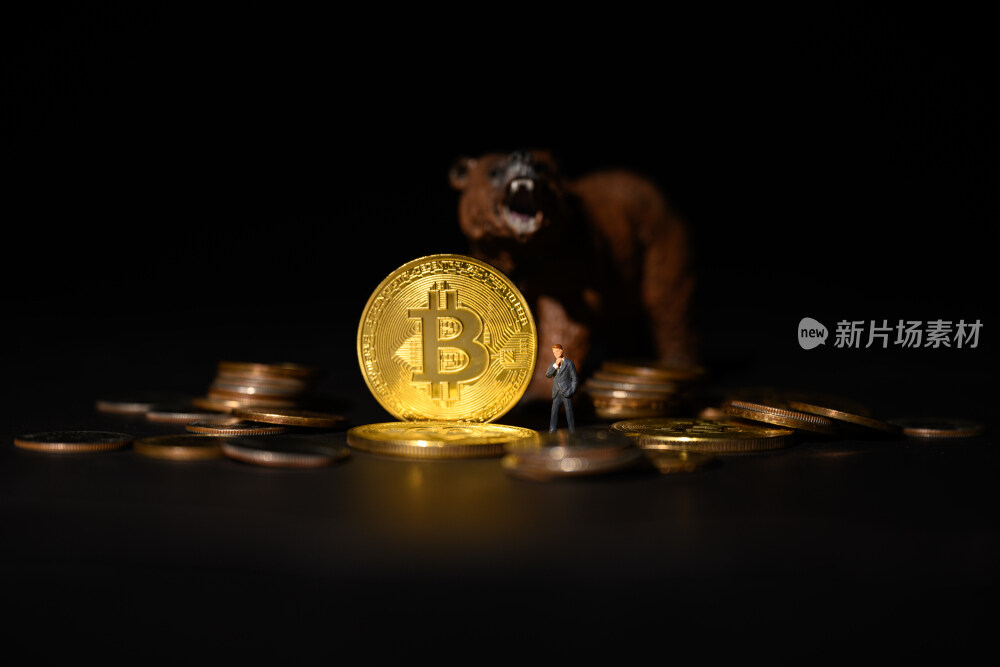 黑色背景上比特币和股市指数