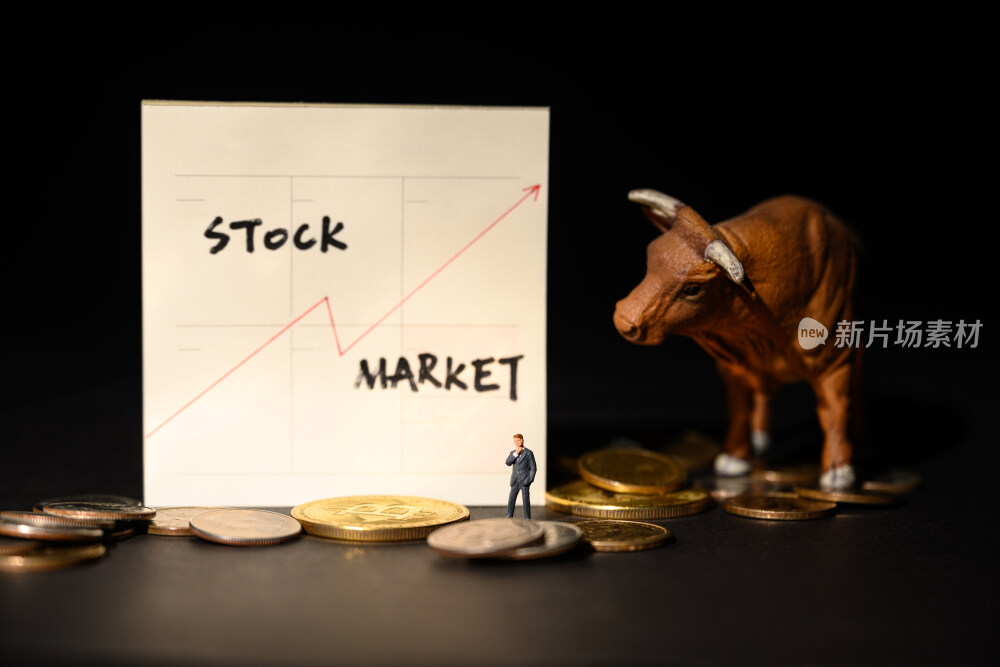 黑色背景上比特币和股市指数
