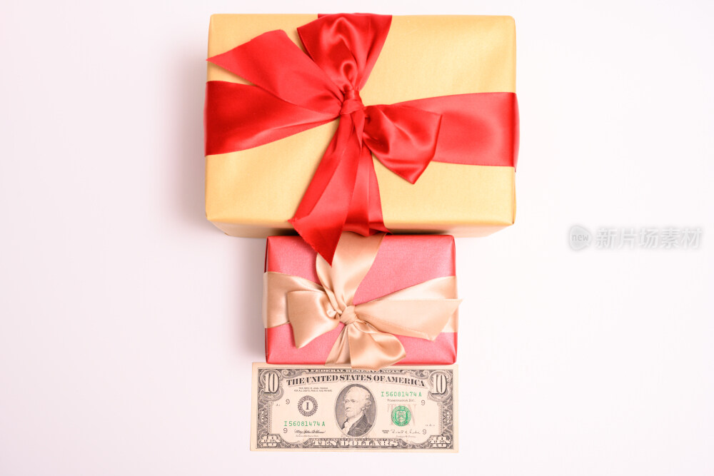 白色背景上的圣诞节礼物