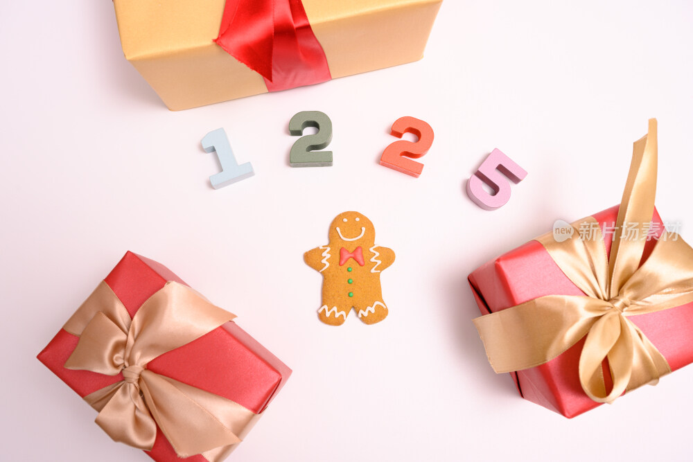 白色背景上的圣诞节礼物