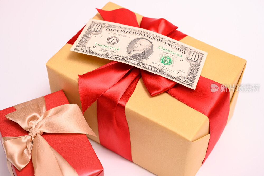 白色背景上的圣诞节礼物