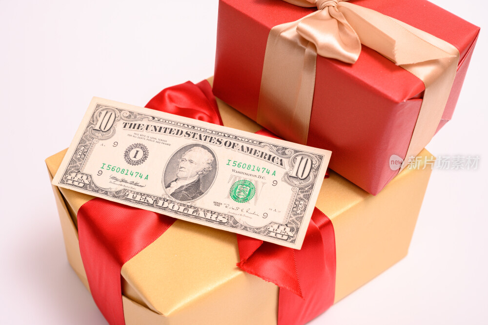 白色背景上的圣诞节礼物