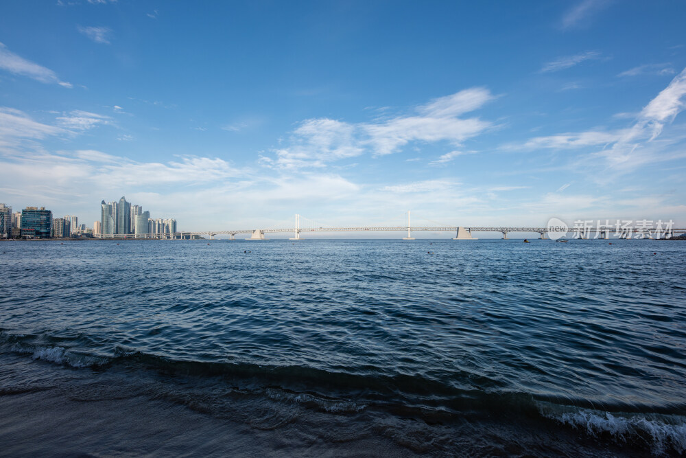 韩国釜山城市海景风光