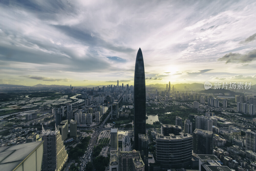 深圳京基100地标建筑夜景城市风光