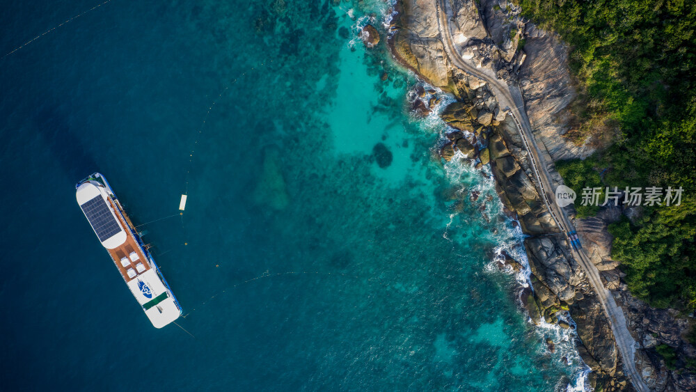 海南三亚万宁岛屿航拍风光