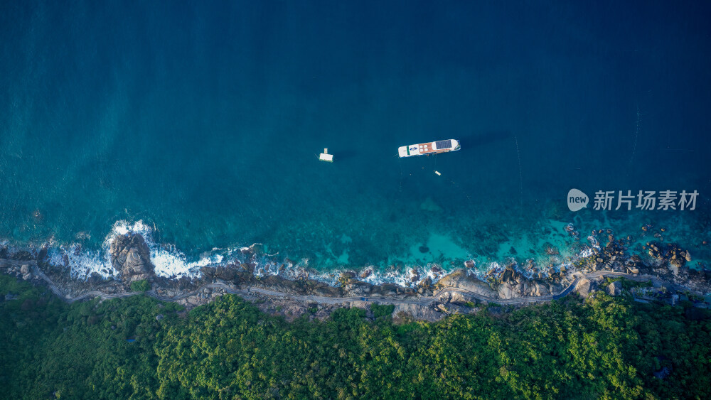 海南三亚万宁岛屿航拍风光