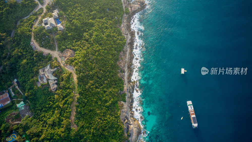 海南三亚万宁岛屿航拍风光