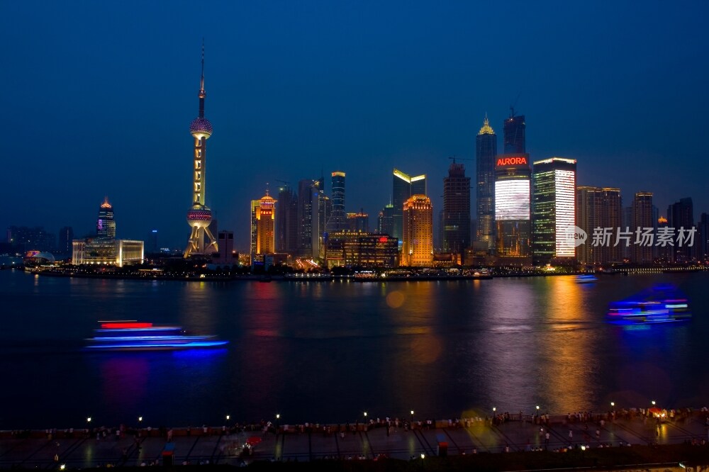 上海黄浦江及浦东之夜